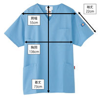フォーク　ディッキーズ　スクラブ　ブルーストレーキ　3L　7033SC-2-3L　1枚（直送品）
