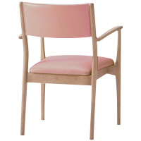 コイズミファニテック　介護施設用椅子　GMC-R1-LP-N　ライトピンク／ナチュラル