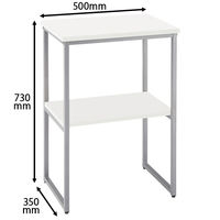 アール・エフ・ヤマカワ スチール電話台 ホワイト 幅500×奥行350×高さ730mm RFTC-5073WH 1台 無人受付 棚板付き