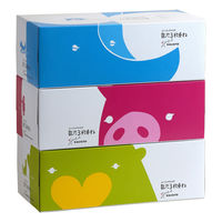 贅沢3枚重ねBOXティシュ 202890 1ケース（30箱入） ティッシュペーパー 河野製紙