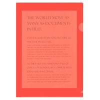 プラス　カラークリアホルダー　A4　1袋(100枚)　濃色ピンク