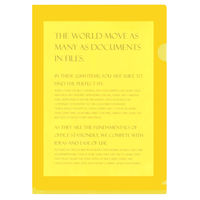 プラス　カラークリアホルダー　A4　1袋(100枚)　濃色イエロー
