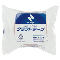 【ガムテープ】　クラフト粘着テープ No.3121　0.13mm厚　60mm×50m　茶　ニチバン　1巻