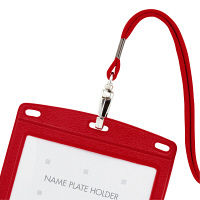 オープン工業　吊下名札レザー調　赤　N-123P-RD　（直送品）
