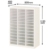 【設置込】アスプルンド A4クリアケースキャビネット 浅型3列8段深型3列8段 幅800mm 奥行400mm 高さ1120mm 1台