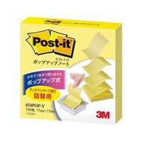 ポストイット 付箋 ふせん 通常粘着 ポップアップノート詰替用 75×75mm イエロー 1パック(1冊入) スリーエム 654POP-Y（直送品）