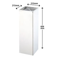 テラモト 角型灰皿スタンド 約2.1L ステンレス シルバー 1台 スリム 幅215×奥行215×高さ604mm 吸い殻入れ