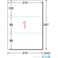 エーワン（A-one）パソコンで手作りプリントペーパー 3ツ折 厚口 プリンタ兼用  A4 ノーカット 10シート  51555