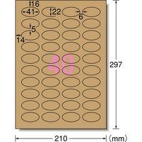 エーワン（A-one）ラベルシール クラフト紙・ダークブラウン プリンタ兼用 封筒 シール ステッカー A4 40面  15シート  31749