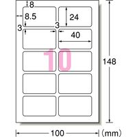 エーワン（A-one）ラベルシール 手書きもプリントもできるラベル プリンタ兼用 封筒 シール はがきサイズ 角型 10面 12シート  26009