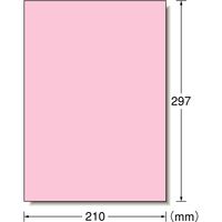 エーワン（A-one）ラベルシール 色上質紙タイプ プリンタ兼用 封筒 シール ステッカー A4 ピンク ノーカット 15シート  28492