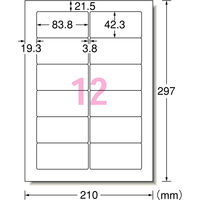 エーワン（A-one）ラベルシール パッケージラベル 水に強い 光沢フィルム インクジェット シール A4 ホワイト 12面  3シート  28981