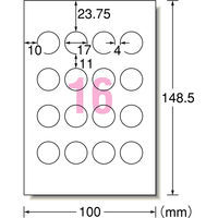 エーワン（A-one）ラベルシール 写真シール フォト光沢タイプ インクジェット シール はがきサイズ 丸型 16面 12シート  29330