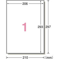 エーワン（A-one）屋外でも使えるラベルシール 粗面に貼れる つや消しフィルム レーザー 耐水 A4 ホワイト ノーカット 5シート  31076