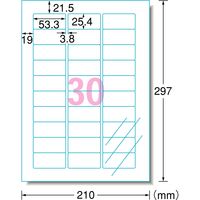 エーワン（A-one）ラベルシール 光沢フィルム レーザー シール ステッカー A4 透明 30面  10シート  31583