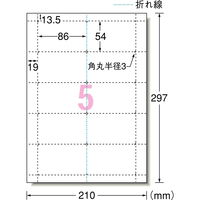 エーワン（A-one）マルチカード キャッシュカード 2つ折り横開き ミシン目 プリンタ兼用  A4 5面  10シート  51069