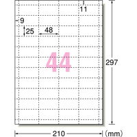 エーワン（A-one）マルチカード POP・プライスカード・値札用 ミシン目  プリンタ兼用  A4 44面  10シート  51161