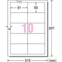 エーワン（A-one）ラベルシール 表示・宛名ラベル マット紙 プリンタ兼用 封筒 シール ステッカー A4 10面 100シート 徳用 31514
