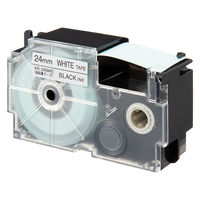 カシオ CASIO ネームランド テープ 強粘着 幅24mm 白ラベル 黒文字 5.5m巻 XR-24GWE