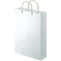 アスクル 樹脂カバー付き 手提げ紙袋 ホワイト LL 1袋（10枚入）  オリジナル