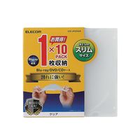 エレコム CD/DVDスリムPPケース 1枚収納 クリア CCD-JPCS10CR 1パック（10枚）（直送品）