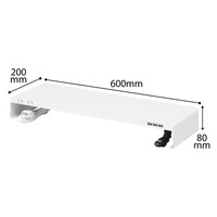 サンワサプライ　電源タップ+USBポート付き机上ラック　奥行200mm　白　MR-LC202W