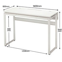 Ceha プレノデスクシステム ハイデスク 引出し付き ホワイト天板/ホワイト脚 幅1400×奥行600×高さ1000mm 1台 (5梱包)