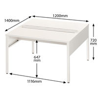 イトーキ サリダLFデスク フリーアドレスデスク 引出し無し ホワイト 幅1200×奥行1400×高さ720mm 1台（3梱包）