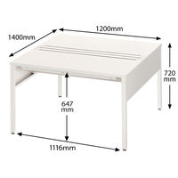 イトーキ サリダLFデスク フリーアドレスデスク 引出し付き ホワイト 幅1200×奥行1400×高さ720mm 1台（5梱包）