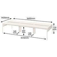 イトーキ サリダLFデスク フリーアドレスデスク 引出し付き ホワイト 幅3600×奥行1400×高さ720mm 1台（15梱包）