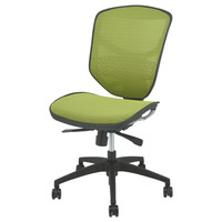エルゴヒューマン ToBe オフィスチェア メッシュ張り 肘無し グリーン EHT KMD34 GN 1脚 ランバーサポート 脚幅645、座幅520mm