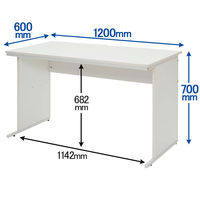 【車上渡し】アール・エフ・ヤマカワ ワークデスク 平机 ホワイト 幅1200×奥行600×高さ700mm Z-LWD-1260WHK 1台（直送品）