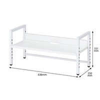 アール・エフ・ヤマカワ　高さ調整機能付きモニター机上ラック　電源なし　W600　ホワイト