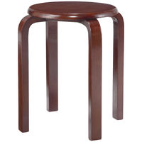 スマイル 木製ラウンドスツール ブラウン 1箱（6脚入）幅405mm 丸イス スツール スタッキング可 キャスター無し