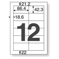 プラス マルチプリンタ キレイにはがせるラベル 12面 A4 1セット（20シート×5袋入） オリジナル