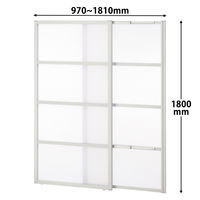 コマニー パーティションソラパス スライドドア 半透明 1セット 幅970～1810X高さ1800mm 連結式パーテーション 引き戸タイプ（取寄品）