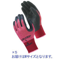 【天然ゴム背抜き手袋】 ショーワグローブ 簡易包装ライトグリップ レッド M 1袋（5双入）  オリジナル