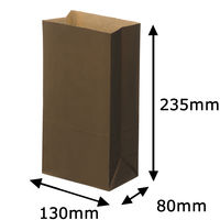 シモジマ／HEIKO　カラー角底袋　茶　4号　幅130×高さ235×マチ幅80ｍｍ 　1袋（100枚入）