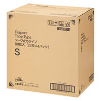 【新パッケージのお届け】【大人用おむつ/テープ止め】アスクル×エルモアいちばん　 テープ止めタイプSサイズ約4回分　1箱（22枚×4パック） オリジナル