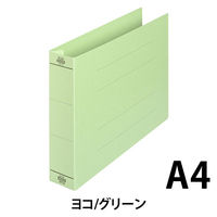 プラス　フラットファイル厚とじ500　A4ヨコ　グリーン　No.022SW（87996）　1セット（30冊）