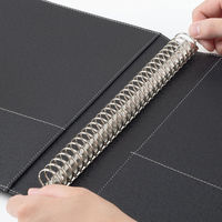 アスクル合皮製30穴リングファイル エンボス加工 ブラック  1箱（10冊入）  オリジナル