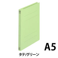 プラス　フラットファイル樹脂製とじ具　A5タテ　グリーン　No.041N　1セット（30冊）