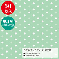 ササガワ 包装紙 半才判 アリアグリーン 49-1144 1袋（50枚入）