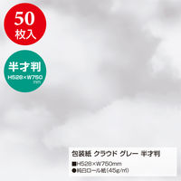 ササガワ 包装紙 半才判 クラウド グレー 49-1813 1袋（50枚入）