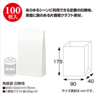 ササガワ ギフトバッグ 角底袋 しろ 無地 50-3000 1袋(100枚入)