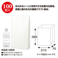 ササガワ ギフトバッグ 角底袋 しろ 無地 50-3800 1袋(100枚入)