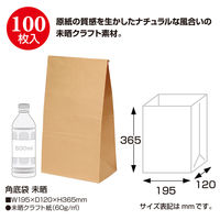 ササガワ ギフトバッグ 角底袋 未晒 超特大 50-3801 1袋(100枚入)