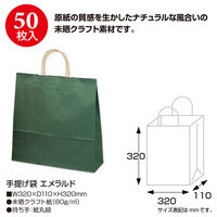 ササガワ 手提げバッグ エメラルド 中 50-5208 1袋(50枚入)