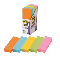 スリーエム(3M) ポストイット ふせん 付箋 強粘着 75mm×25mm ネオンカラー5色 1パック（5冊入） 500-5SSAN