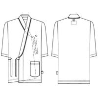 ナガイレーベン 検診衣じんべい型 ブルー LL LK-1431 1枚